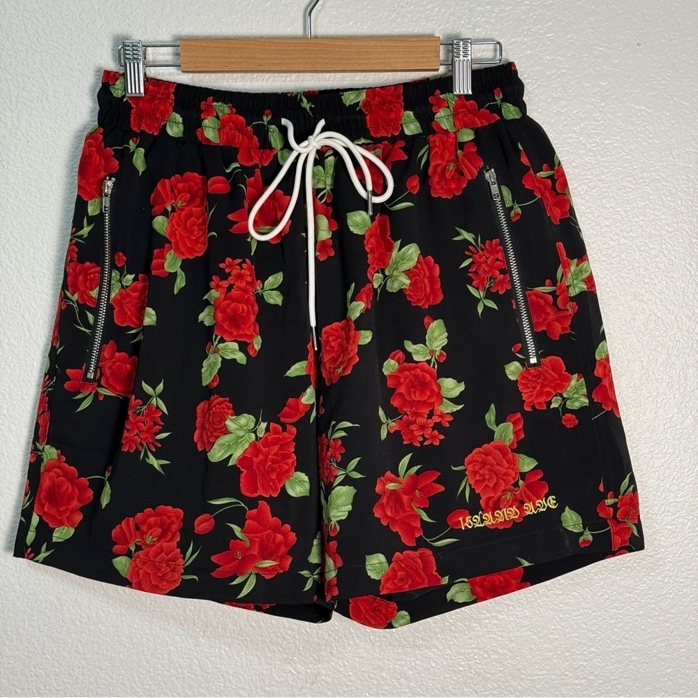 Island Avenue Daily Red Roses Floral Drawstring Shorts Men’s Size Large - Picture 10 of 14